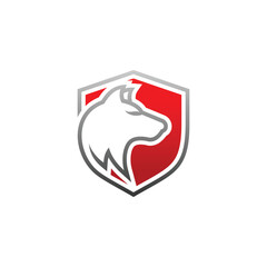 wolf shield logo design