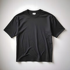 Front blank black t-shirt mockup