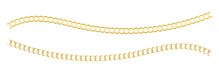 Set of chain vector icons on white background. Black long chain. Vector 10 Eps.