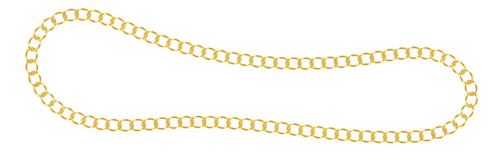 Black & gold chain link circle logo icon symbol. Seamless metal chainlink sign ornament ring shape border. Round Ring connect frame pattern. Vector illustration image. Isolated on white background.