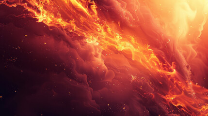 Fototapeta premium Fire Background ignites with vibrant flames and glowing embers, casting a warm and intense ambiance, perfect for fiery-themed designs.