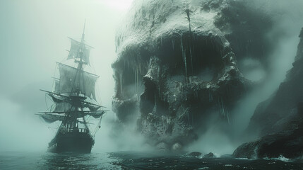 Fototapeta premium pirate ghosts in the scary sea