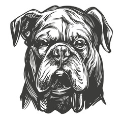 bulldog dog hand drawn vector illustration realistic sketch