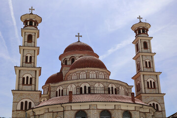 Resurrection Cathedral in the Albanian city of Korca  