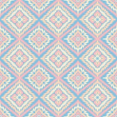 Seamless Ikat ethnic traditional Textile pattern geometric abstract folklore ornament Tribal ethnic...
