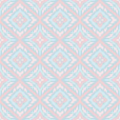 Fototapeta premium Seamless Ikat ethnic traditional Textile pattern geometric abstract folklore ornament Tribal ethnic illustration background design for print, clothing, scarf