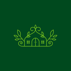 Minimalist House Nature Logo Icon Vector