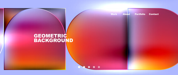 Geometric abstract glassmorphism with circles and squares. Vector Illustration For Wallpaper, Banner, Background, Card, Book Illustration, landing page