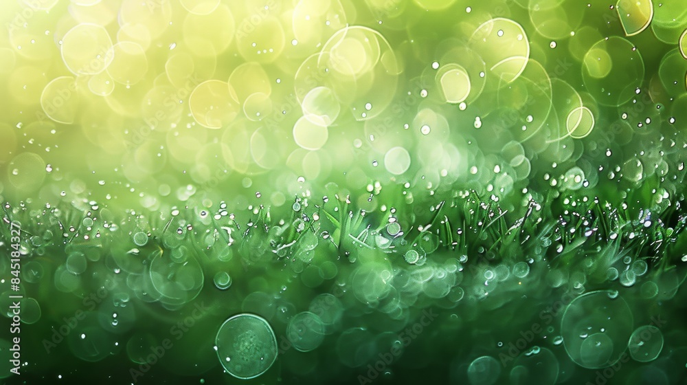 Aufkleber Immersed in a divine gradient of shimmering green background. Generative AI.