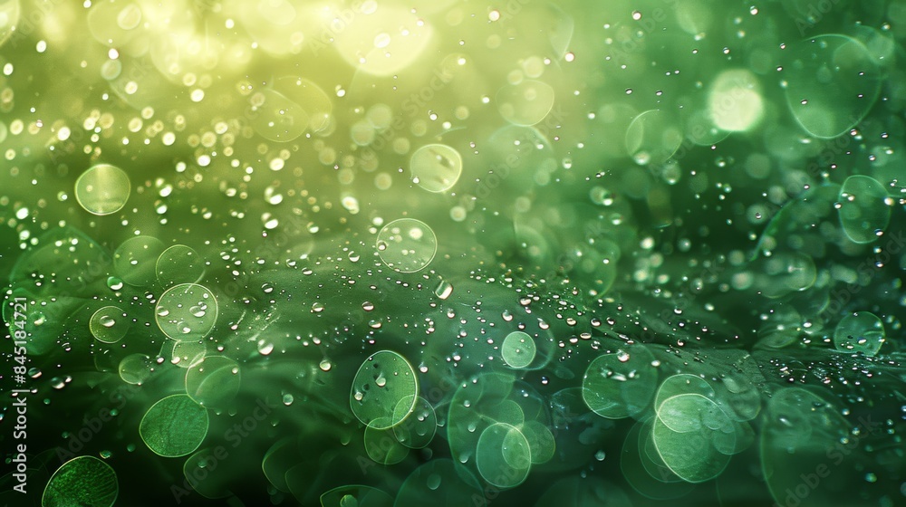 Poster Immersed in a divine gradient of shimmering green background. Generative AI.