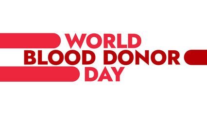 World Blood Donor Day colorful text typography on banner illustration great for raising awareness about World Blood Donor Day in june