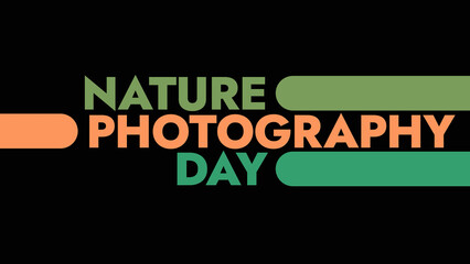 Happy Nature Photography Day colorful text typography on banner illustration great for wishing and celebrating Nature Photography Day in june