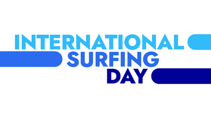 International Surfing Day colorful text typography on banner illustration great for wishing and celebrating International Surfing Day in june