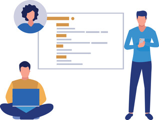 The boys are working.