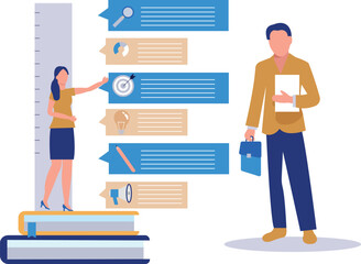 A girl and a boy are working.