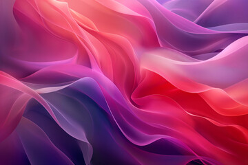 Fototapeta premium Radiant Silk: Abstract Waves in Pink and Purple