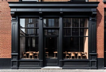 black painted  storefront boutique facade