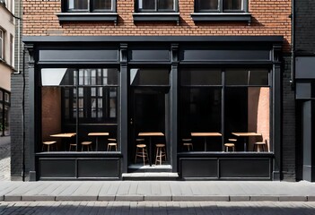 black painted  storefront boutique facade