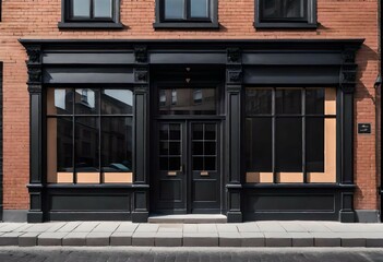 black painted  shop storefront facade