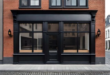 black painted coffeeshop facade