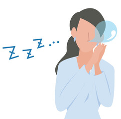 疲れて居眠りをする女性のビジネスパーソン