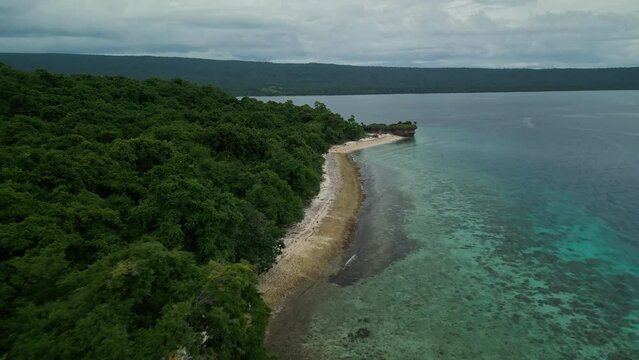 beach background view on Sumbawa island, Indonesia. Aerial 