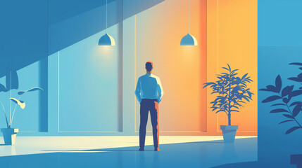 Business man in the doorway
