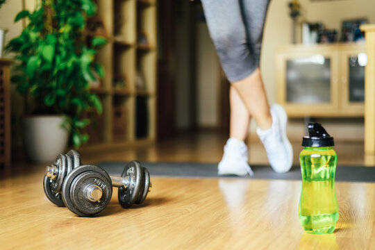Sports Exercise At Home. Morning Routine And Fitness. Active And Healthy Lifestyle.