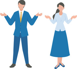 丁寧に説明をする男性と女性のビジネスパーソン