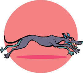 wild ghost dog in a race