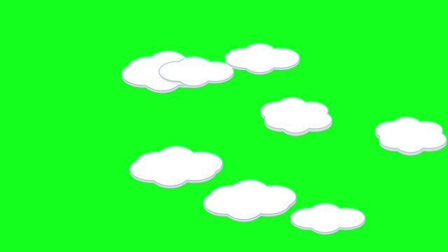 creative minimal footage animation vector clouds green screen background