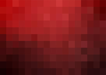 Red mosaic pixel background with copy space. Gradient abstract tile background. Rectangular check pattern.