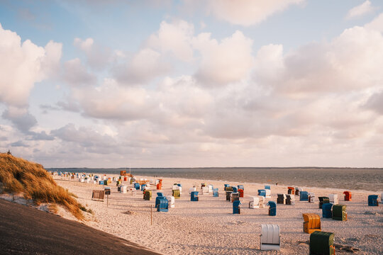 Strandk&ouml;rbe am Strand Nordseeinsel F&ouml;hr
