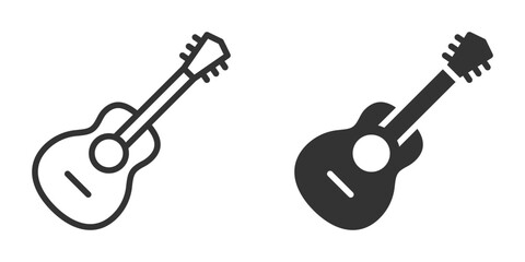 Fototapeta premium Vector illustration of an acoustic guitar icon in black and white. Perfect for music, performance, and entertainment designs.