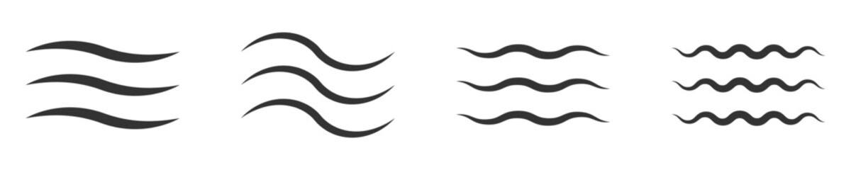 Vector illustration of wave lines in black and white. Perfect for design, water themes, and abstract art.