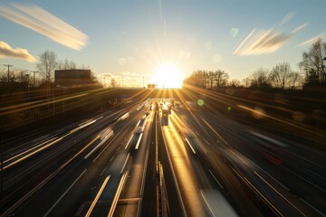 abstract speed motion at a city main road