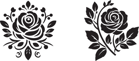 Rose flower silhouette vector illustration  
rose vector