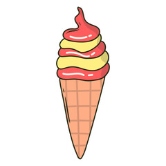 Summer Beach Vacation Element. with Trendy Cartoon Design.