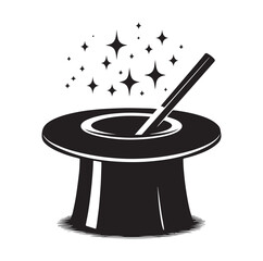 illustration of magician hat, vector art.