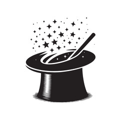 illustration of magician hat, vector art.