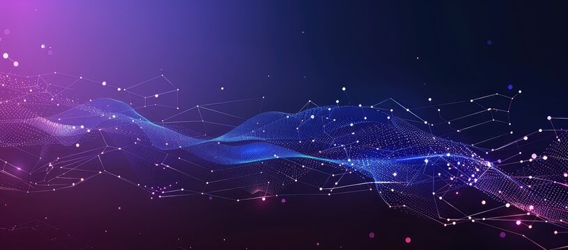 3d rendering picture of a abstract digital landscape with flowing particles. Big data visualization