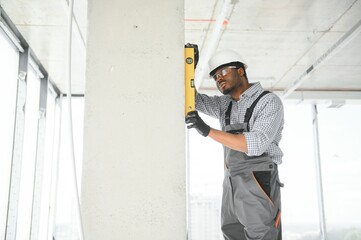 Portrait of a worker in a construction site
