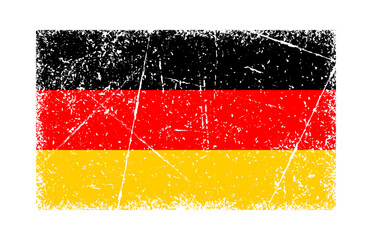 Obraz premium National flag of Germany grunge isolated on white background