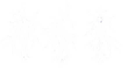 Fototapeta premium Stunning Lightning Collection on Transparent Background