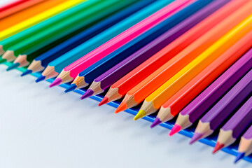 school colored pencils on a white background