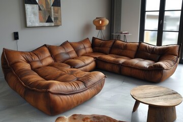 Collection of Large corner sofa with several chairs in the room designs inspiration ideas