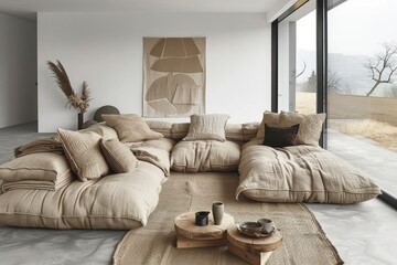 Collection of Large corner sofa with several chairs in the room designs inspiration ideas