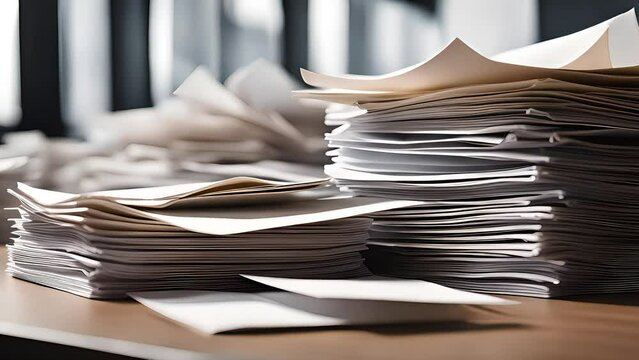 stack of papers background video