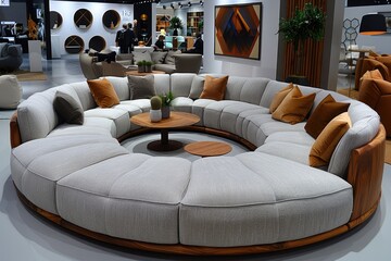 Collection of Large corner sofa with several chairs in the room designs inspiration ideas