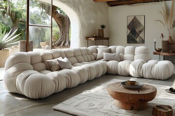 Collection of Large corner sofa with several chairs in the room designs inspiration ideas